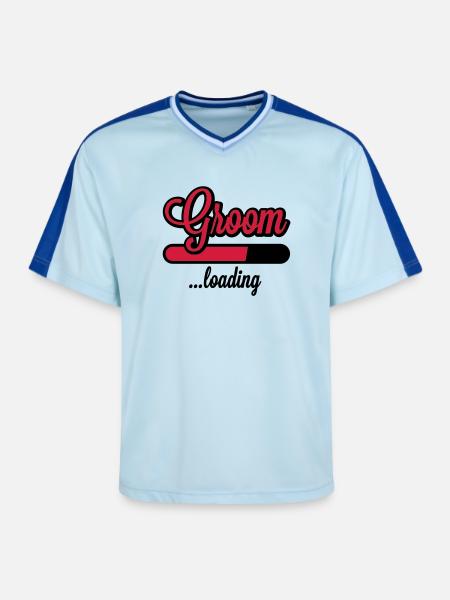Groom loading - Unisex Football Style Mesh T-Shirt - Hellblau/Dunkelblau
