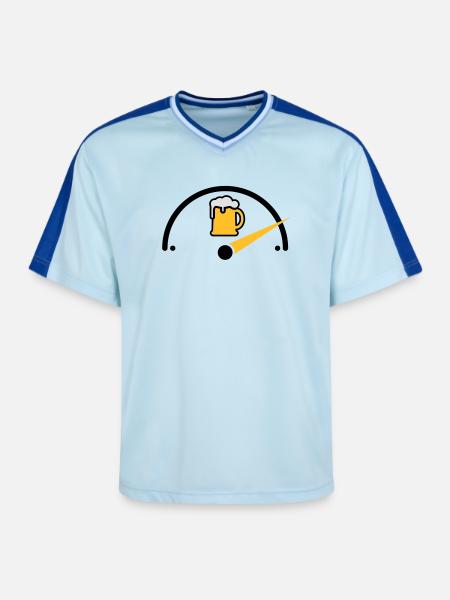 Bier full - Unisex Football Style Mesh T-Shirt - light blue/dark blue