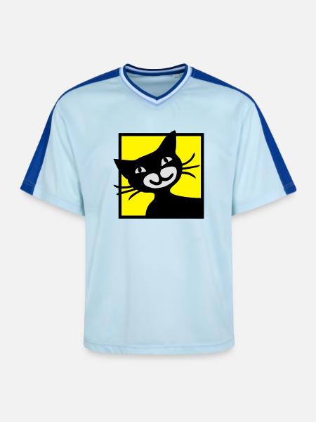 Chat - T-shirt de foot unisexe en mesh - bleu clair/bleu foncé