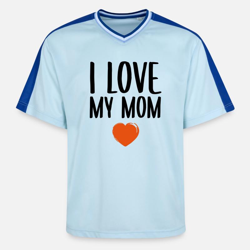 J'aime ma mère - T-shirt de foot unisexe en mesh - bleu clair/bleu foncé
