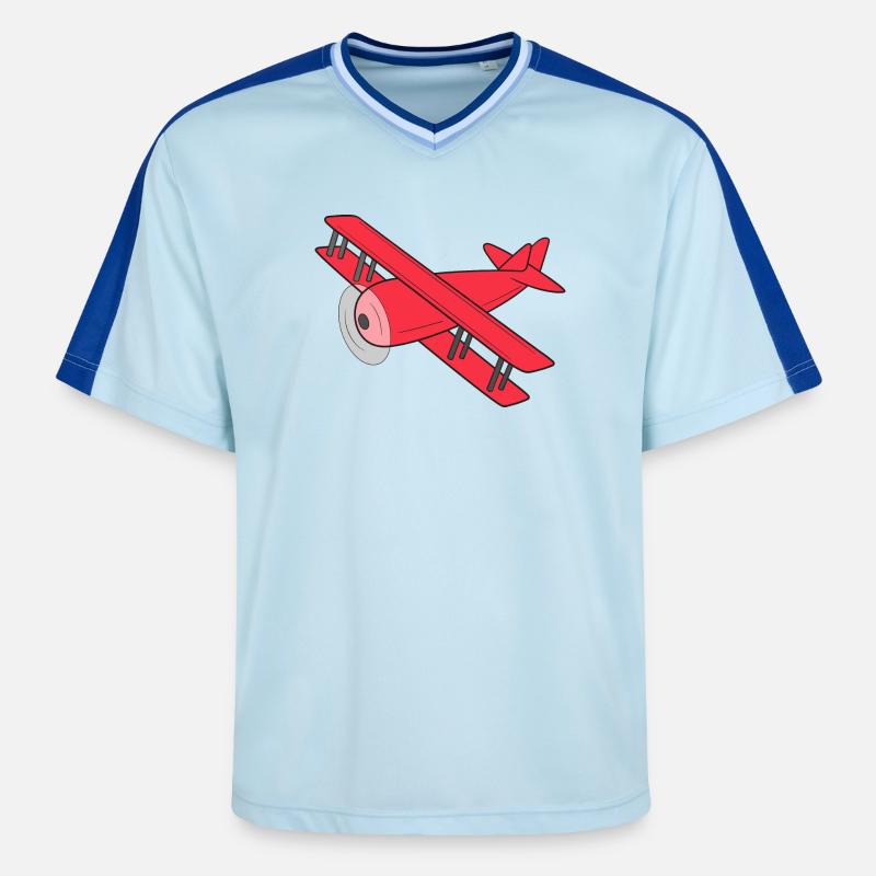 Biplan d’aéronef - T-shirt de foot unisexe en mesh - bleu clair/bleu foncé