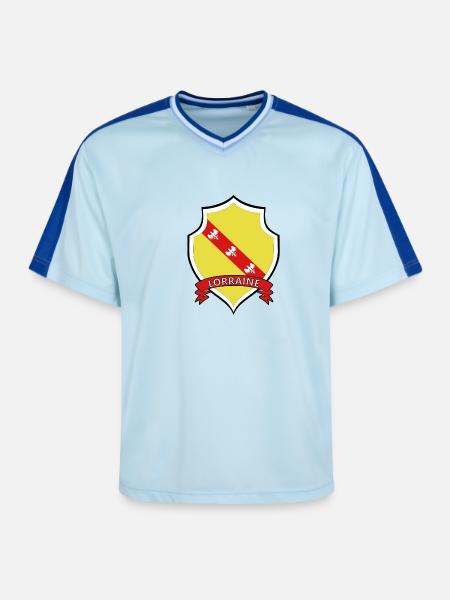 Lorraine - T-shirt de foot unisexe en mesh - bleu clair/bleu foncé