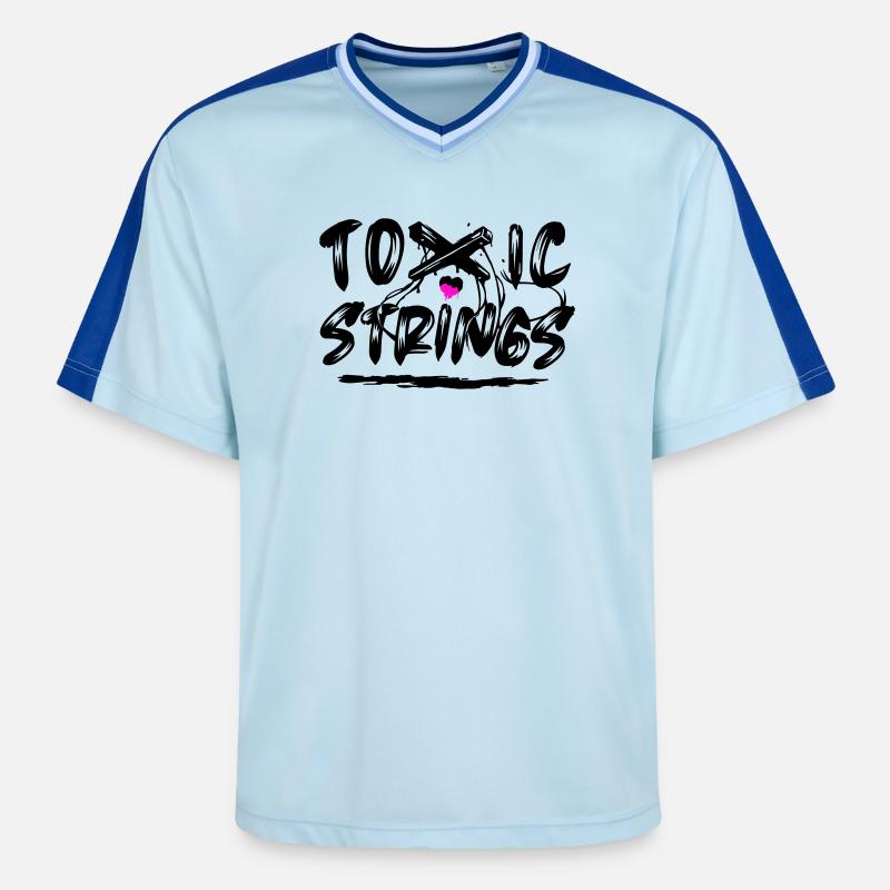 Toxic Strings 2 Farben - Unisex Football Style Mesh T-Shirt - Hellblau/Dunkelblau