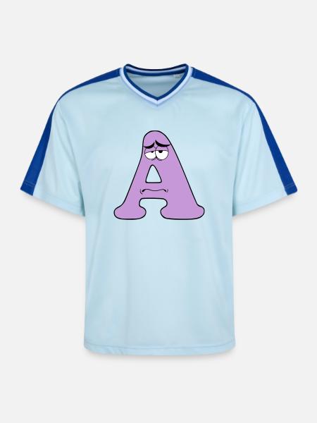 A - Unisex Football Style Mesh T-Shirt - light blue/dark blue