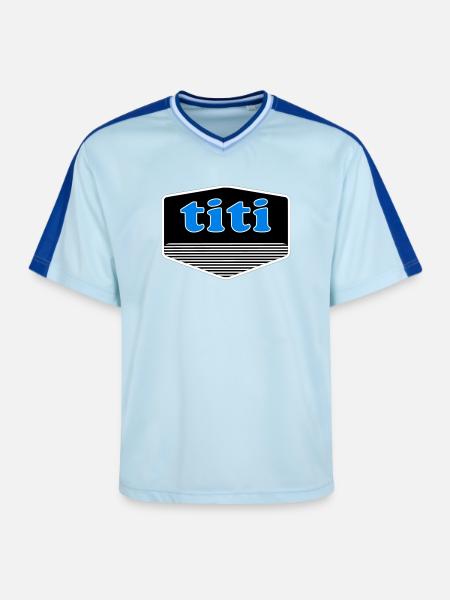 Springaffe - Unisex Football Style Mesh T-Shirt - Hellblau/Dunkelblau