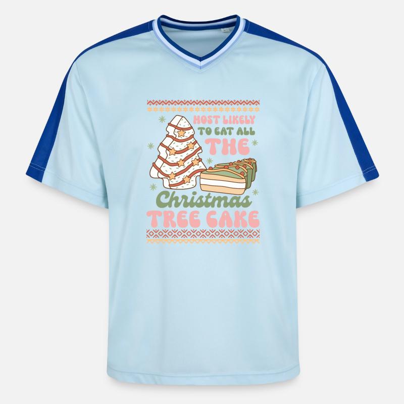 Pull de Noël moche - Unisex Football Style Mesh T-Shirt - bleu clair/bleu foncé