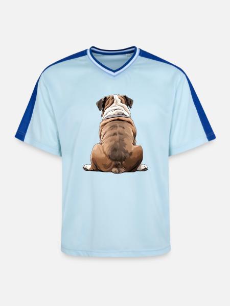 Bouledogue - T-shirt de foot unisexe en mesh - bleu clair/bleu foncé
