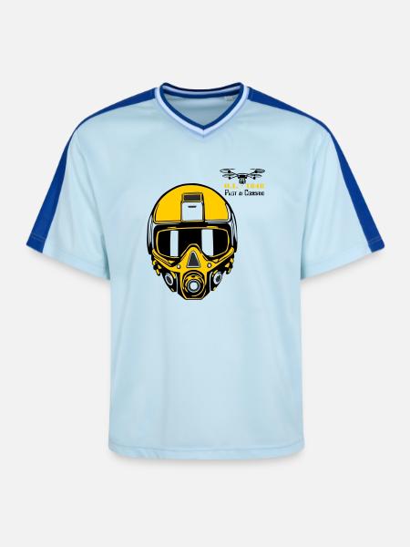 Drohnenpilot 3 - Unisex Football Style Mesh T-Shirt - Hellblau/Dunkelblau