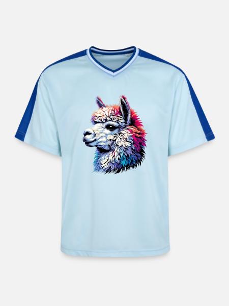 Alpaca - Unisex Football Style Mesh T-Shirt - light blue/dark blue