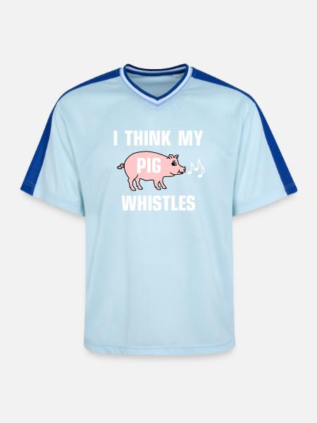 Je pense que mon cochon siffle - T-shirt de foot unisexe en mesh - bleu clair/bleu foncé