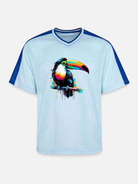 Toucan - Unisex Football Style Mesh T-Shirt - light blue/dark blue