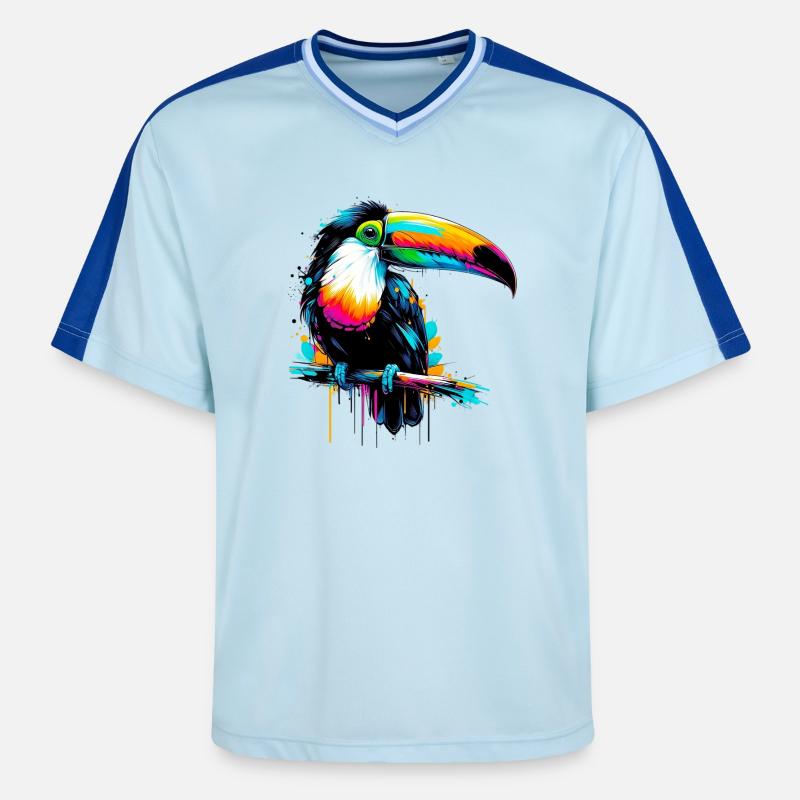 Toucan - T-shirt de foot unisexe en mesh - bleu clair/bleu foncé
