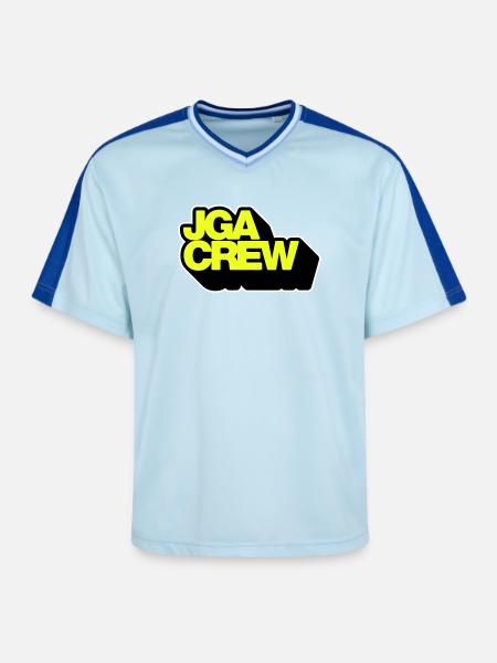 JGA-Crew 3D - Unisex Football Style Mesh T-Shirt - Hellblau/Dunkelblau