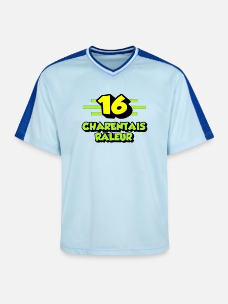 Complaining Charentais - Unisex Football Style Mesh T-Shirt - light blue/dark blue