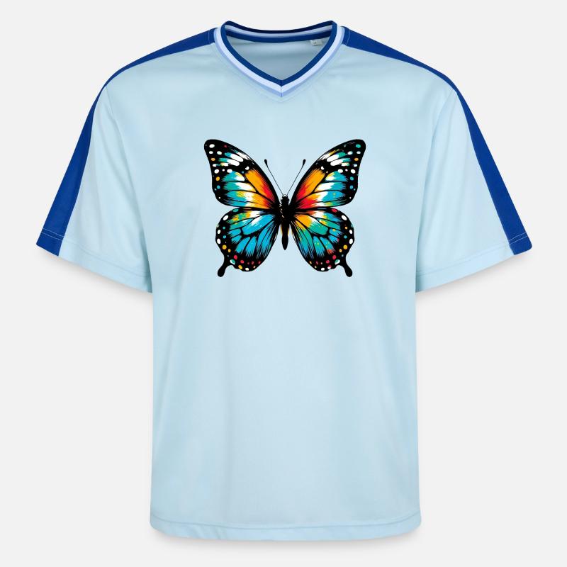Papillon - T-shirt de foot unisexe en mesh - bleu clair/bleu foncé