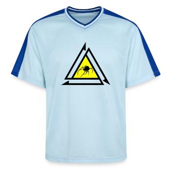 Spider - Unisex Football Style Mesh T-Shirt - light blue/dark blue - Front - AI Model Female 172 light (172cm) & AI Model Male 178 dark (178cm)