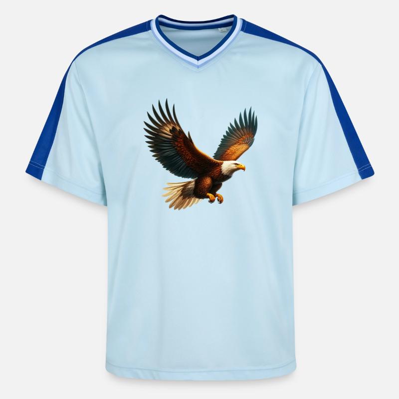Aigle - T-shirt de foot unisexe en mesh - bleu clair/bleu foncé