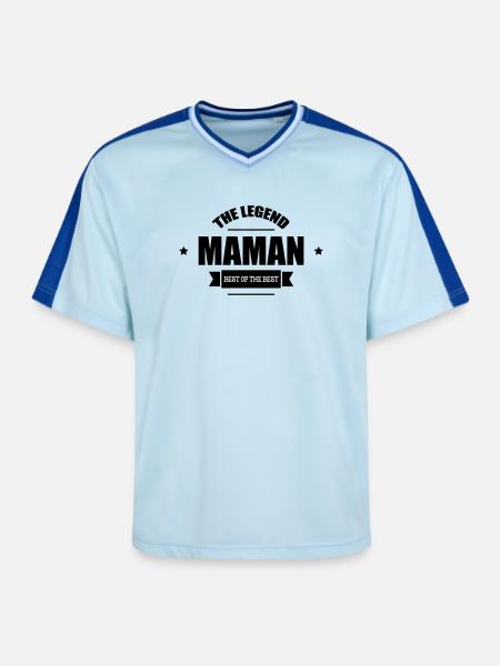 Maman la légende - T-shirt de foot unisexe en mesh - bleu clair/bleu foncé