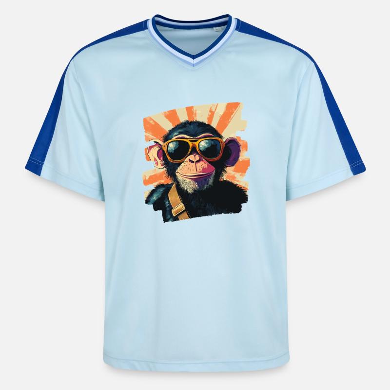 Singe - T-shirt de foot unisexe en mesh - bleu clair/bleu foncé