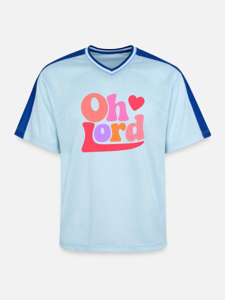 Seigneur - T-shirt de foot unisexe en mesh - bleu clair/bleu foncé