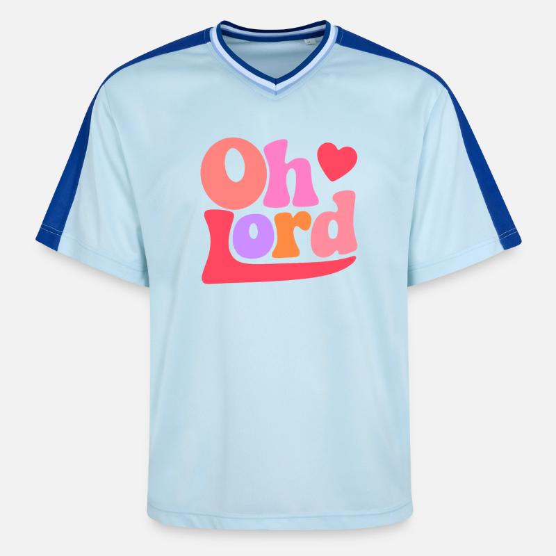 Oh Lord - Unisex Football Style Mesh T-Shirt - Hellblau/Dunkelblau