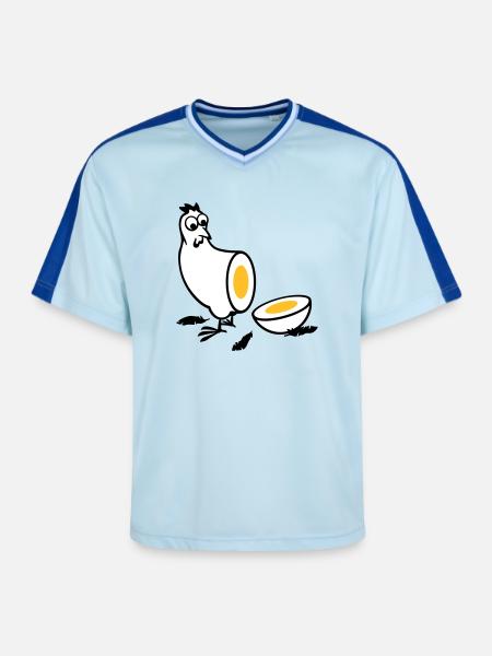 Huhn oder Ei - Unisex Football Style Mesh T-Shirt - Hellblau/Dunkelblau