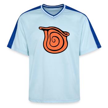 Schneckenhaus Schnecke Insekt Haus Spirale Cool - Unisex Football Style Mesh T-Shirt - Hellblau/Dunkelblau - Vorne - AI Model Female 172 light (172cm) & AI Model Male 178 dark (178cm)