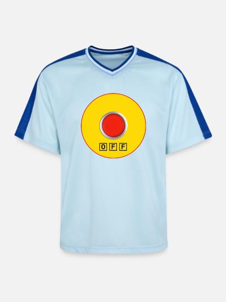 Stop for logorrheic - Unisex Football Style Mesh T-Shirt - light blue/dark blue