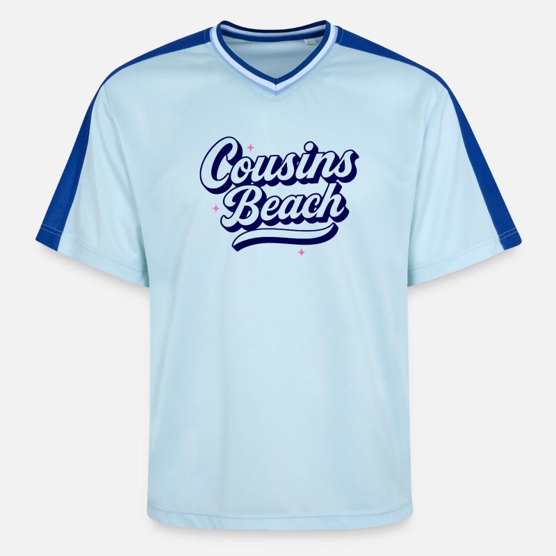 Cousins Beach - Conception de script rétro - T-shirt de foot unisexe en mesh - bleu clair/bleu foncé