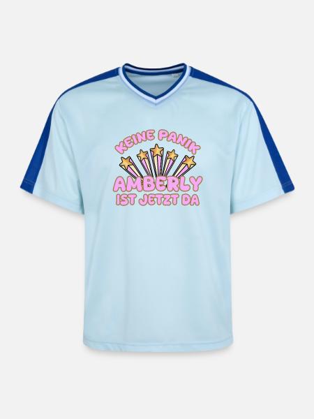 Amberly comme nom de femme - T-shirt de foot unisexe en mesh - bleu clair/bleu foncé