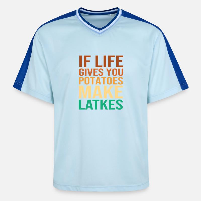 Hanoukka Hanoukka Hanoucca - Unisex Football Style Mesh T-Shirt - bleu clair/bleu foncé