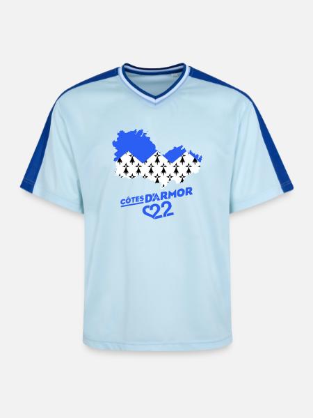 Cotes d'Armor 22 - Unisex Football Style Mesh T-Shirt - light blue/dark blue