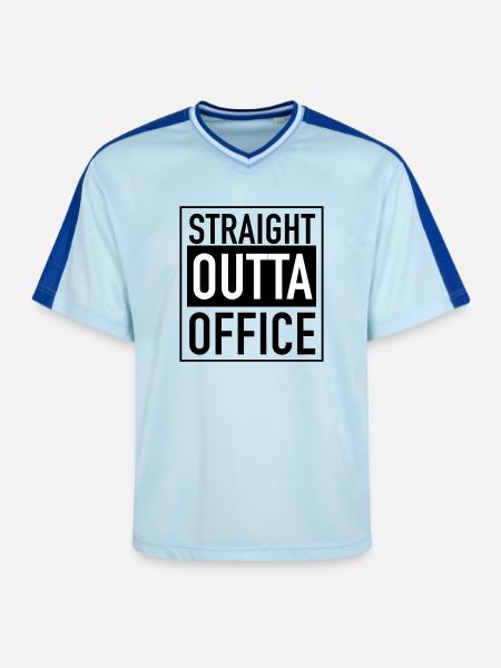 Straight outta office - Unisex Football Style Mesh T-Shirt - light blue/dark blue