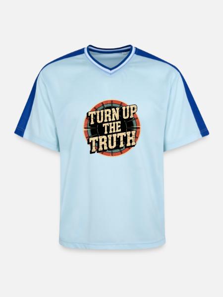 Retro Grunge – Montez la vérité - T-shirt de foot unisexe en mesh - bleu clair/bleu foncé