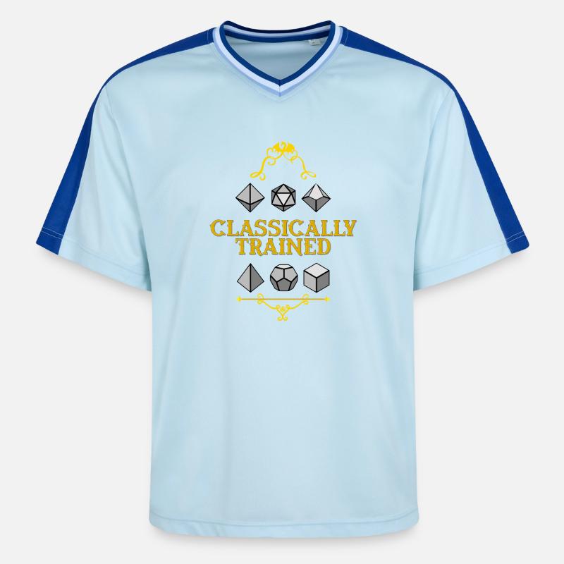 Classically Trained Dice Mastery - Unisex Football Style Mesh T-Shirt - light blue/dark blue
