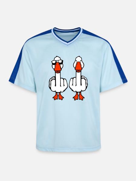 2 Oche Oche Doppio Dito Medio Duo Amici Duo - T-shirt da calcio unisex in mesh - azzurro chiaro/blu scuro