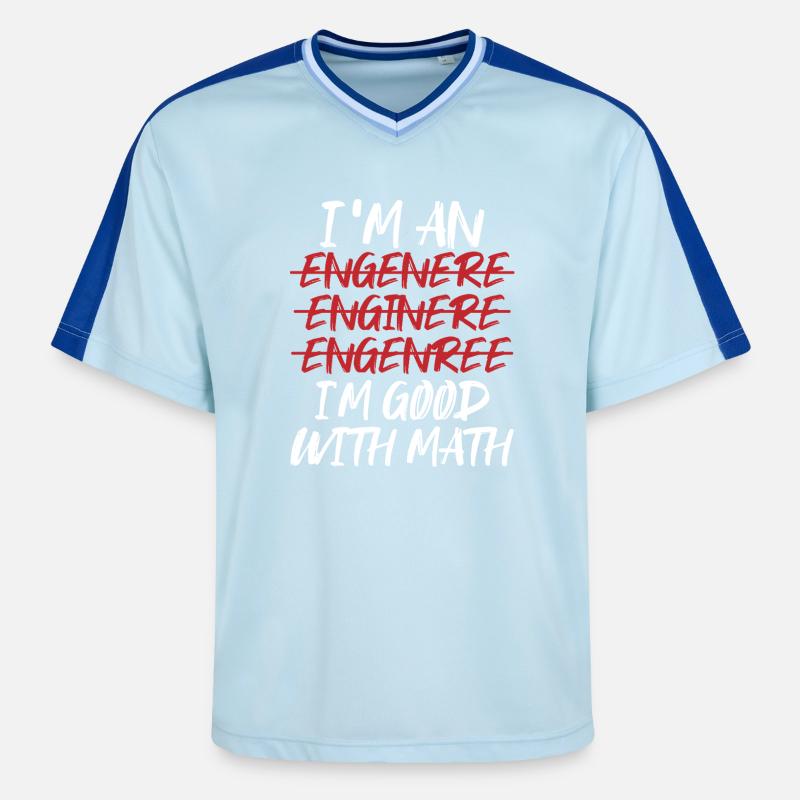 Math Math Math Teacher Mathematician - Unisex Football Style Mesh T-Shirt - light blue/dark blue