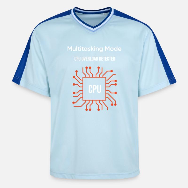 Multitasking Mode – CPU Overload Detected - T-shirt de foot unisexe en mesh - bleu clair/bleu foncé