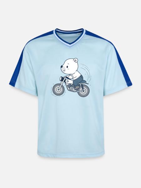 Ourson Motard Aventure - T-shirt de foot unisexe en mesh - bleu clair/bleu foncé
