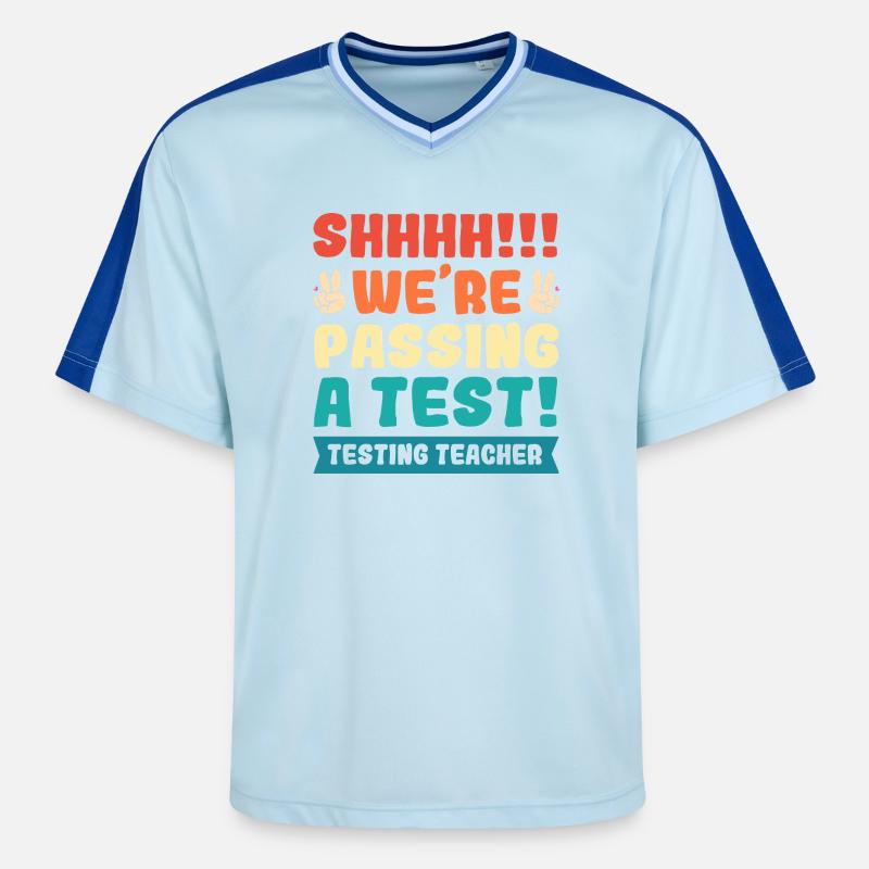 Examen d’enseignant - T-shirt de foot unisexe en mesh - bleu clair/bleu foncé