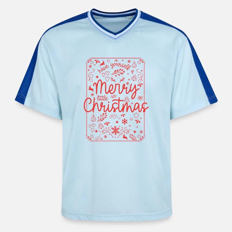 Joyeux Noël Script Rouge - T-shirt de foot unisexe en mesh - bleu clair/bleu foncé