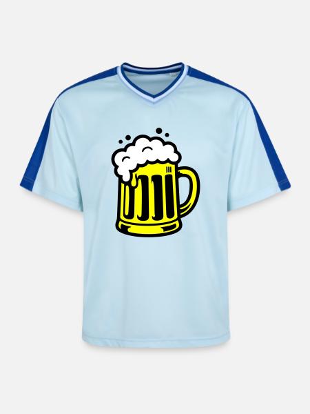 Icône de chope de bière - T-shirt de foot unisexe en mesh - bleu clair/bleu foncé