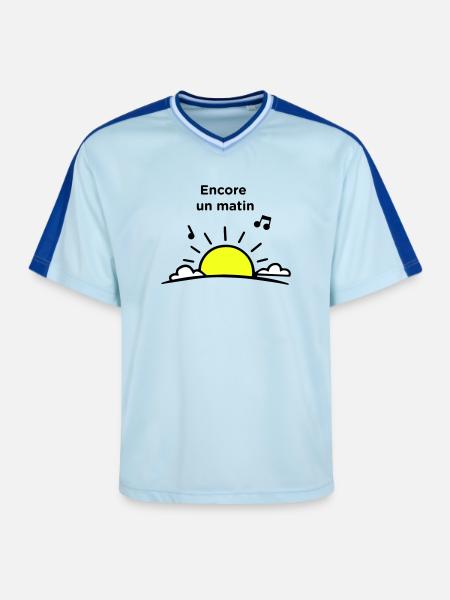Ein weiterer Morgen - Unisex Football Style Mesh T-Shirt - Hellblau/Dunkelblau