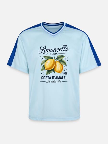 Amalfi Zest Limocello - Unisex Football Style Mesh T-Shirt - Hellblau/Dunkelblau