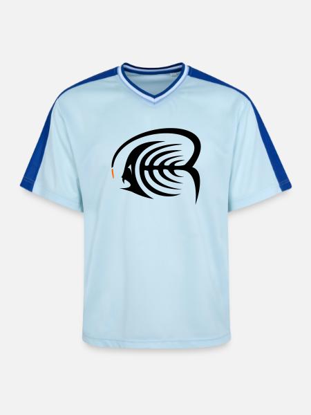 Anglerfisch - Unisex Football Style Mesh T-Shirt - Hellblau/Dunkelblau