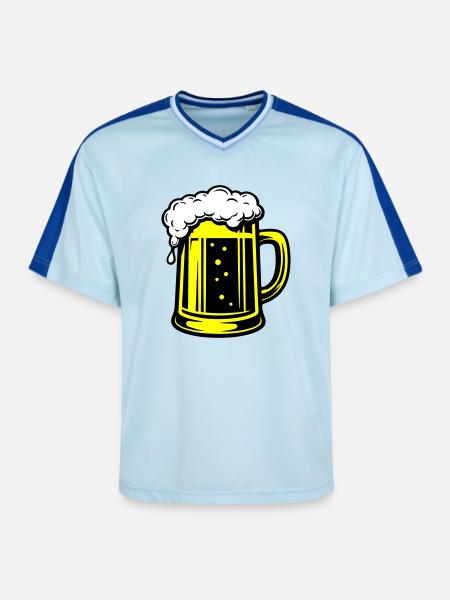 Beer Mug Symbol Beer - Unisex Football Style Mesh T-Shirt - light blue/dark blue