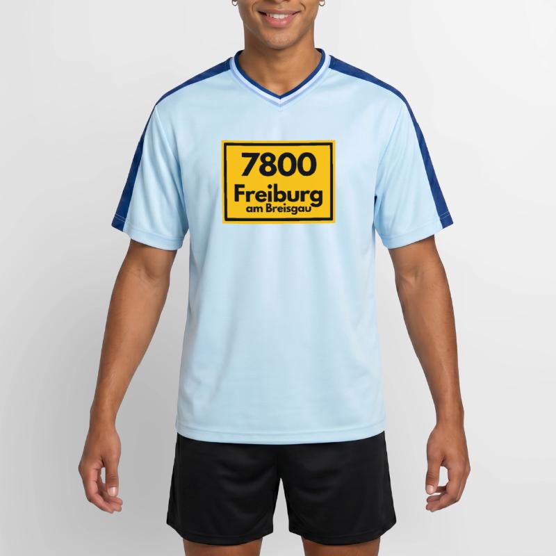 OLD POSTCODE POSTCODE RETRO 7800 FREIBURG BREISGAU Unisex Football Style Mesh T-Shirt