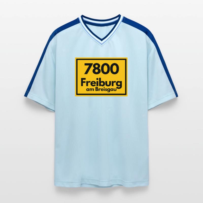 OLD POSTCODE POSTCODE RETRO 7800 FREIBURG BREISGAU Unisex Football Style Mesh T-Shirt