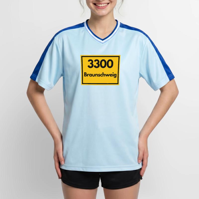 OLD POSTCODE POSTCODE RETRO 3300 BRAUNSCHWEIG Unisex Football Style Mesh T-Shirt