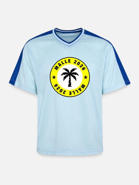 Malle 2026 Palm Tree Circle - Unisex Football Style Mesh T-Shirt - light blue/dark blue